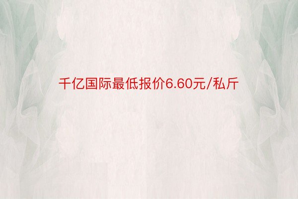 千亿国际最低报价6.60元/私斤